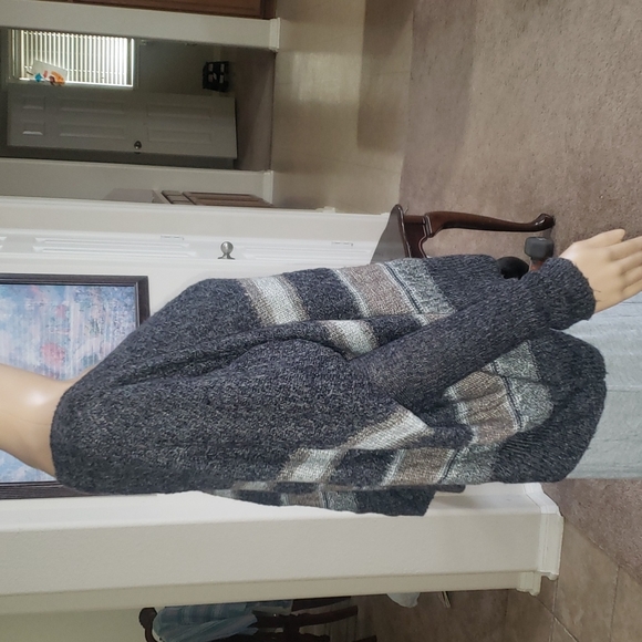 Decree s oversized slouch grey stripes sweater fitted sleeves - Picture 5 of 8